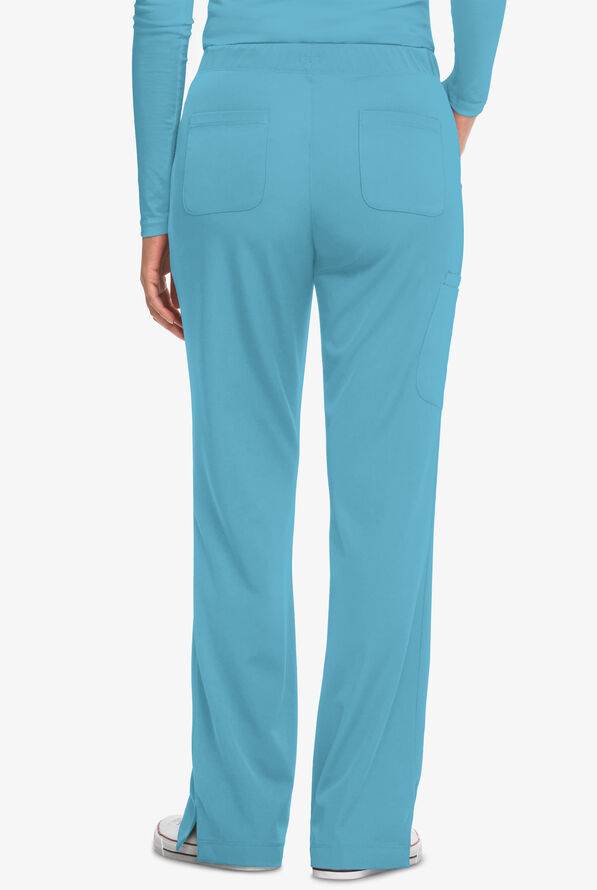 HH Works by Healing Hands Rebecca Women's 6-Pocket STRETCH Drawstring Waist Cargo Scrub Pants - Petite - Fresh Blue - 2