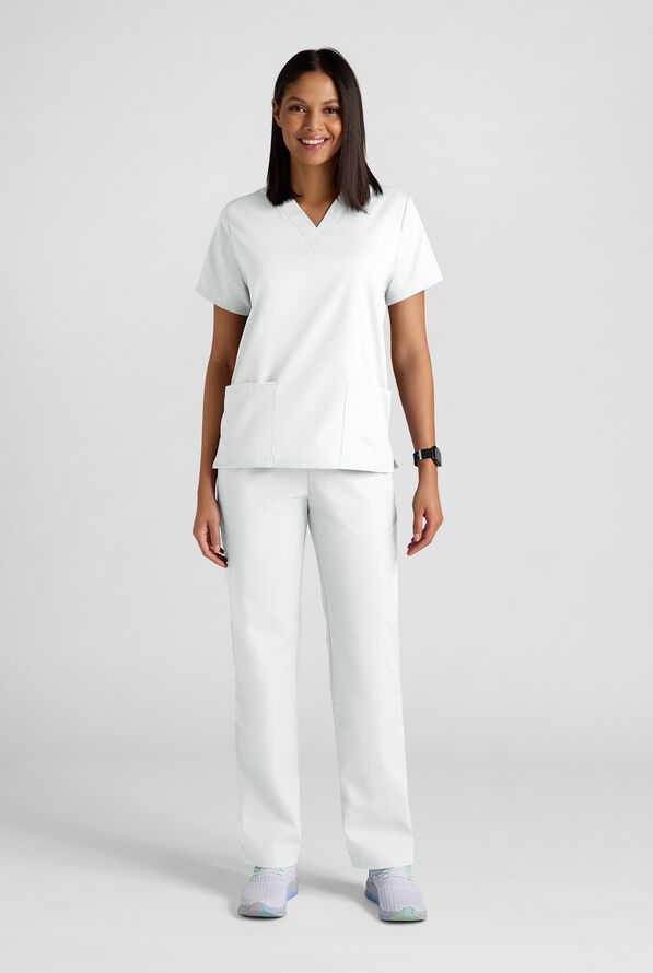 Strictly Scrubs Women's 4-Pocket Scrub Set - White - 2
