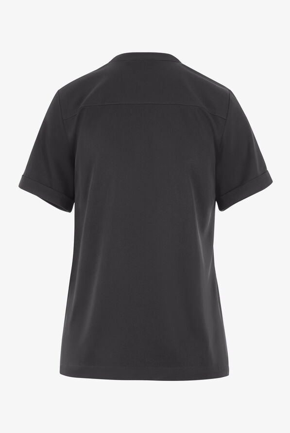 HH Works by Healing Hands Macy Women's 1-Pocket STRETCH Mandarin Collar Tuck In Scrub Top - Pewter - 2