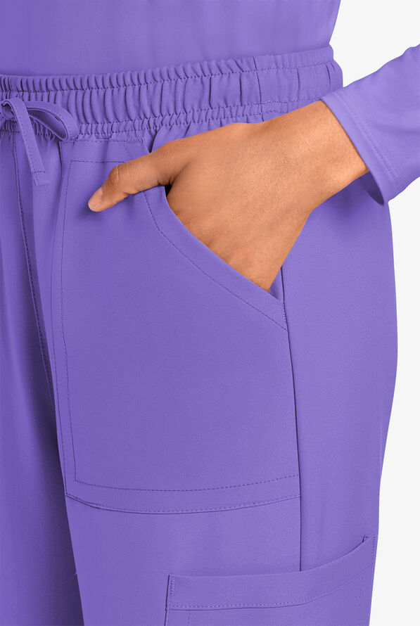 Cherokee Workwear Originals Ultra Women's 4-Pocket Drawstring Cargo Scrub Pants - Electric Lavender - 2