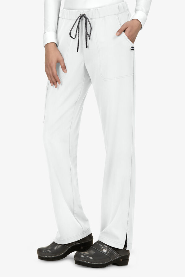 koi Next Gen Everyday Hero Women's 5-Pocket STRETCH Drawstring Cargo Scrub Pant - White - 1