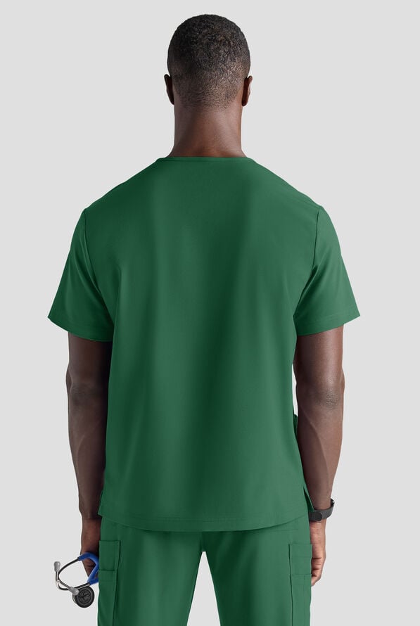 Easy STRETCH Men's 6-Pocket V-Neck Scrub Top - Hunter - 2