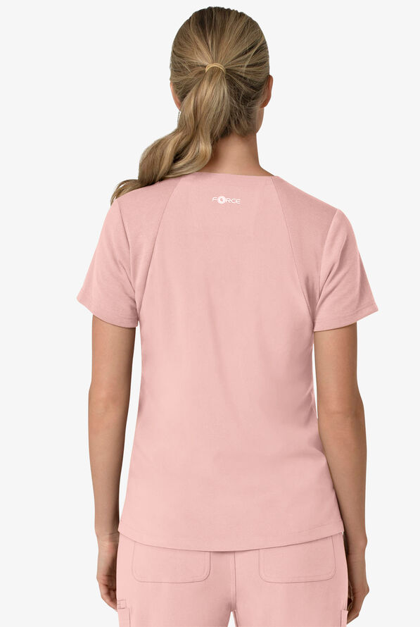 Carhartt Cross-Flex Force Women's 3-Pocket STRETCH Knit Panel Scrub Top - Soft Rose - 2