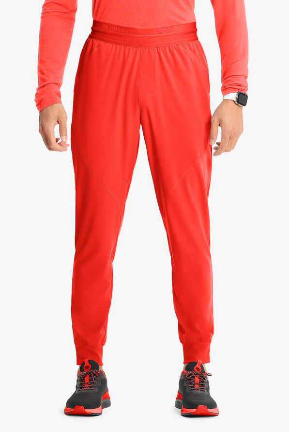 Infinity GNR8 Men's 4-Pocket STRETCH Internal Drawstring Zipper Ankle Vent Cargo Jogger Scrub Pants - Firebird - 1