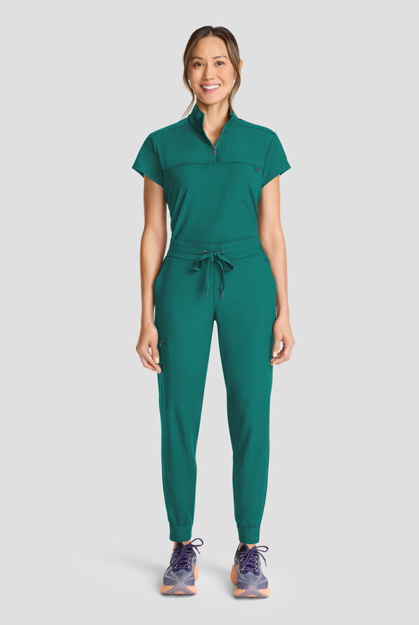 Healing Hands Quest Women's 5-Pocket STRETCH Drawstring Jogger Scrub Pant - Hunter - 5