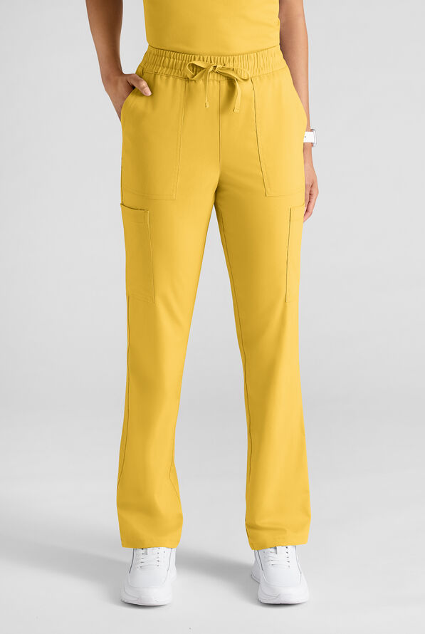 Butter-Soft STRETCH FLXTEK+ Women's 8-Pocket Straight Leg Cargo Scrub Pants - Warm Sun - 1