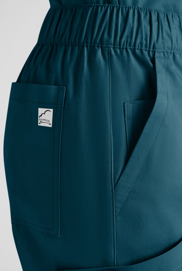Pantal&oacute;n m&eacute;dico Butter-Soft STRETCH estilo cargo con bragueta y 10 bolsillos para mujer - Caribbean Blue - 7