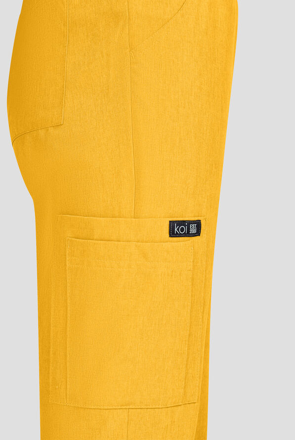 koi Basics Wrenlee Women's 6-Pocket STRETCH Bootcut Scrub Pants - Heather Mango - 2