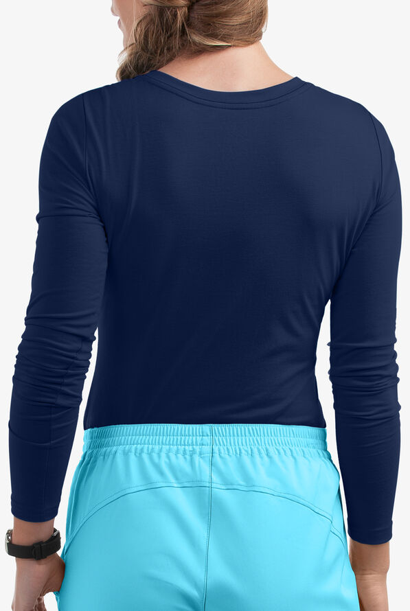 Healing Hands Melissa Women's STRETCH Long Sleeve Knit Underscrub - Navy - 3