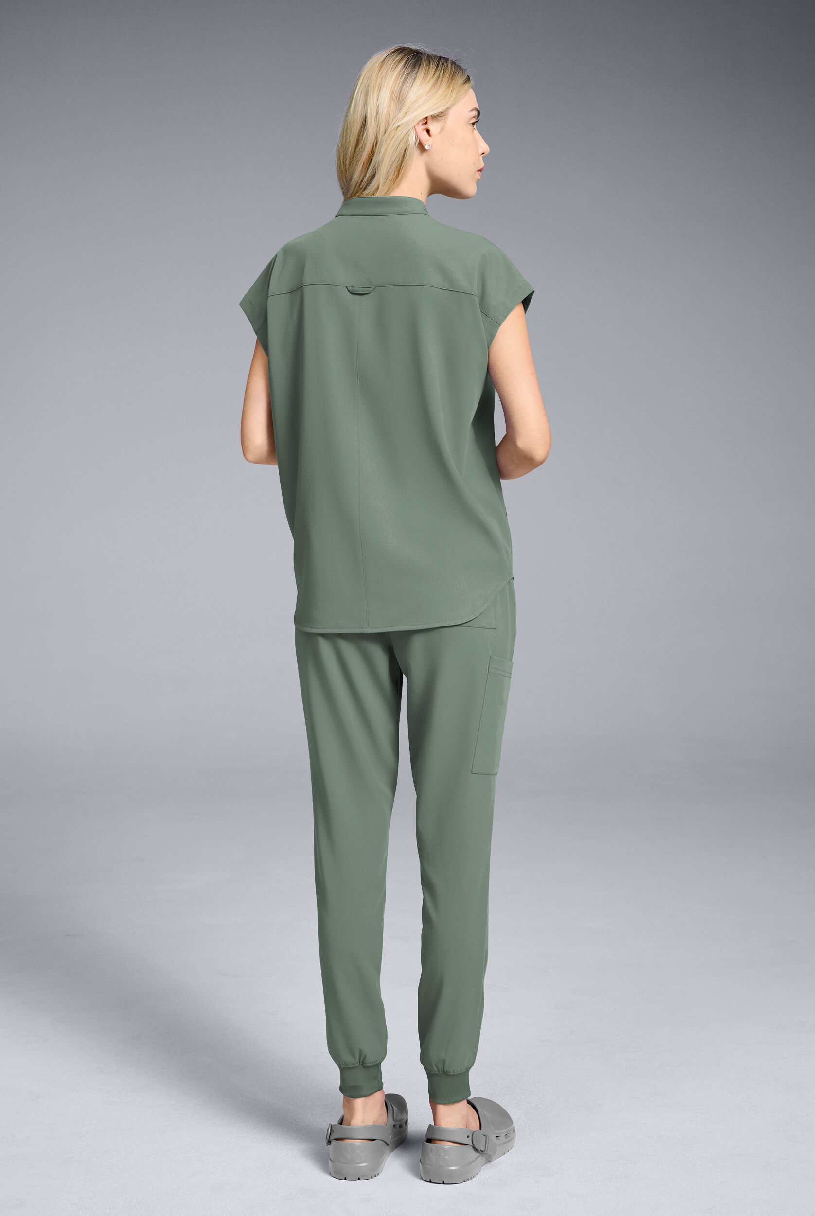 Hypothesis Men's Contrast Placket Polo Scrub Top, Scrub Sets