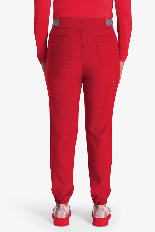 Dickies EDS NXT Women's 5-Pocket Cargo Jogger Scrub Pants - Petite - Red - 4