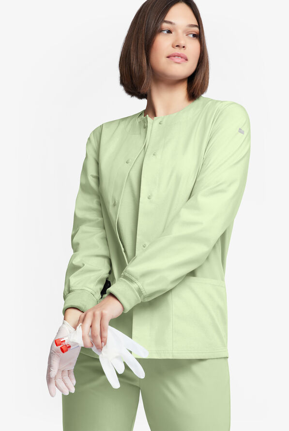 Butter-Soft Originals Women's 3-Pocket Warm-up Scrub Jacket - Spring Mint - 2