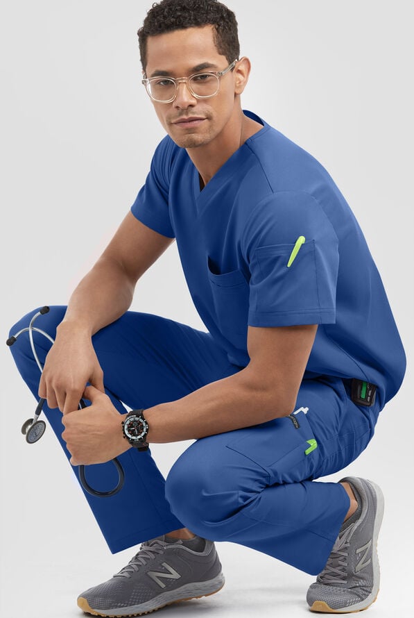 Advantage STRETCH Men's 8-Pocket Cargo Scrub Pants - Royal - 3