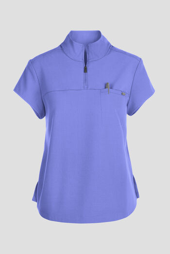 Healing Hands Quest Women's 1-Pocket STRETCH Tuck In Half Zip Collar Scrub Top