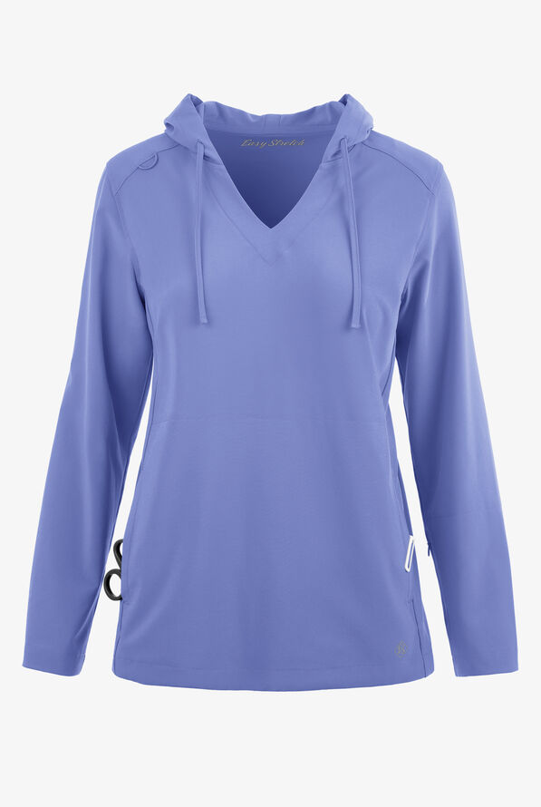 Sudadera médica Easy STRETCH con capucha y 4 bolsillos para mujer - Ceil Blue - 1