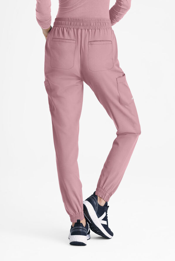 Grey's Anatomy by Barco Evolve STRETCH Terra Women's 6-Pocket Cargo Jogger Scrub Pants - Misty Pink - 3