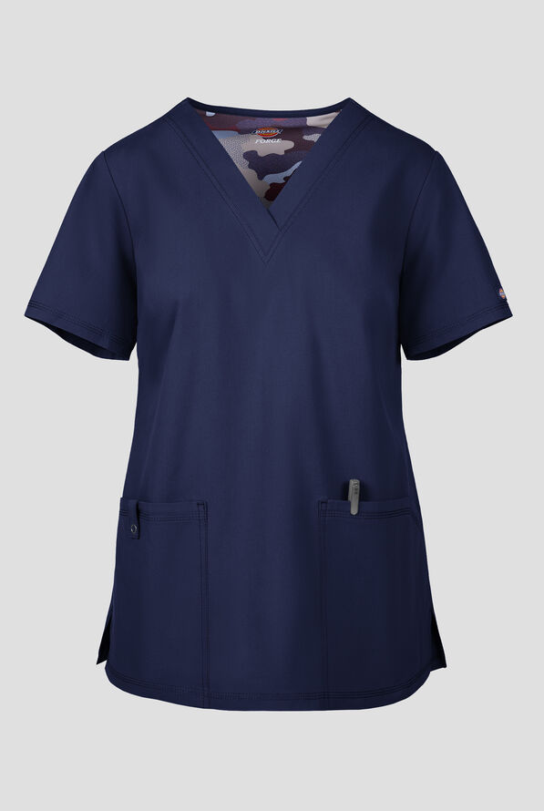 Dickies Forge Women's 2-Pocket V-Neck Scrub Top - Navy - 1