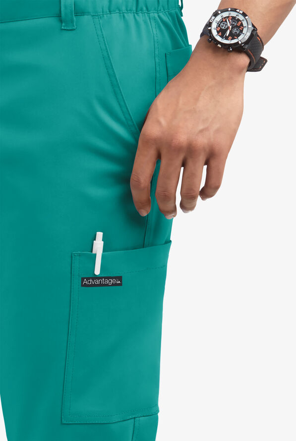 Advantage STRETCH Men's 8-Pocket Cargo Scrub Pants - Teal - 2
