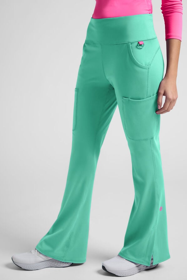 Pantal&oacute;n m&eacute;dico Med Couture Amp Knit STRETCH estilo yoga con piernas acampanadas y 5 bolsillos para mujer - Mint Condition - 1