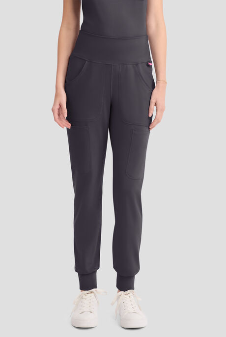Med Couture Amp Knit Women's 5-Pocket STRETCH High-Rise Cargo Jogger Scrub Pant