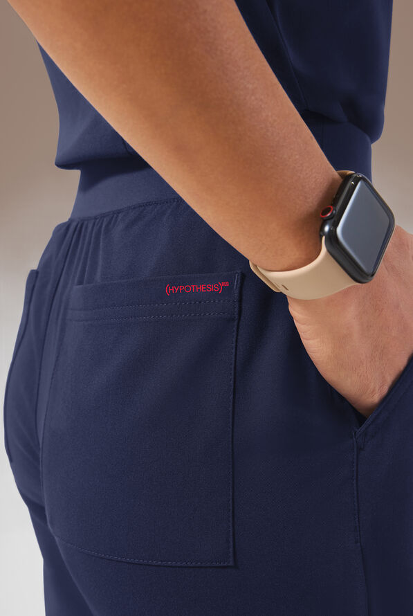 Pantalón médico Hypothesis (RED) Base STRETCH Petite estilo jogger con 6 bolsillos para mujer - Navy - 4