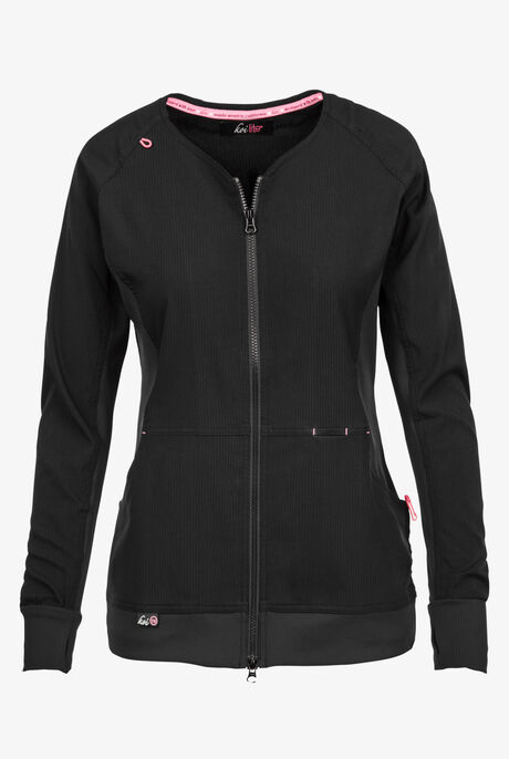 Chaqueta médica koi Lite™ Clarity con cremallera y 3 bolsillos para mujer