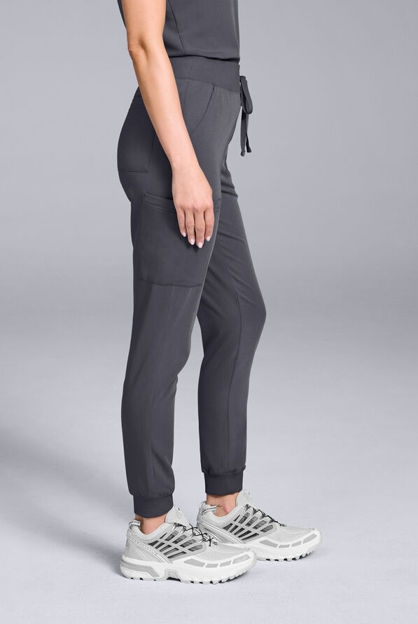 Hypothesis Women's Base 6-Pocket Jogger Scrub Pant - Pewter - 1