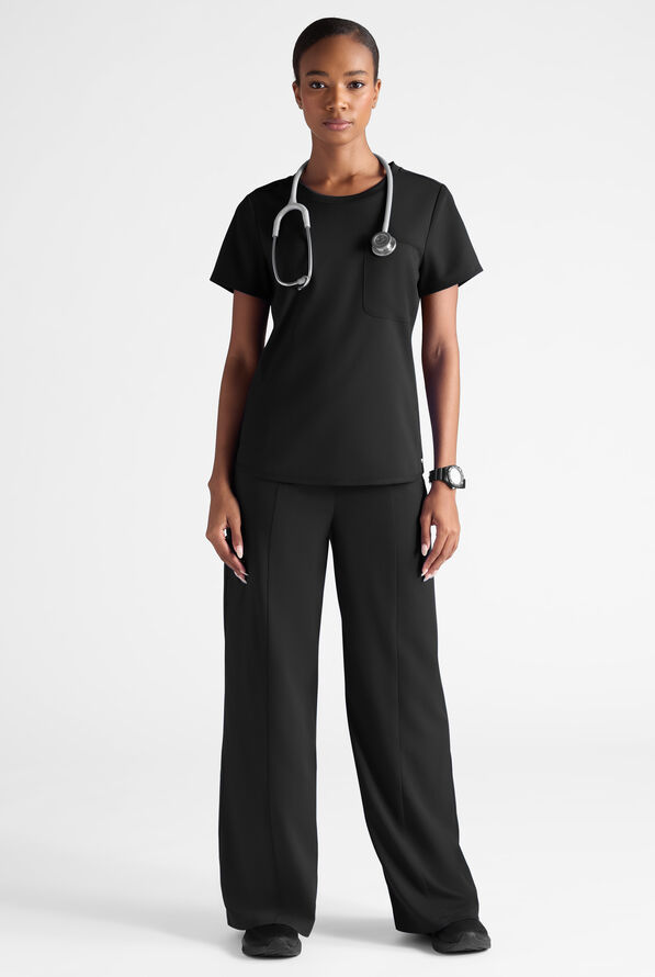 Blusa m&eacute;dica Grey's Anatomy by Barco Emerge STRETCH con cuello redondo y 1 bolsillo para mujer - Black - 8