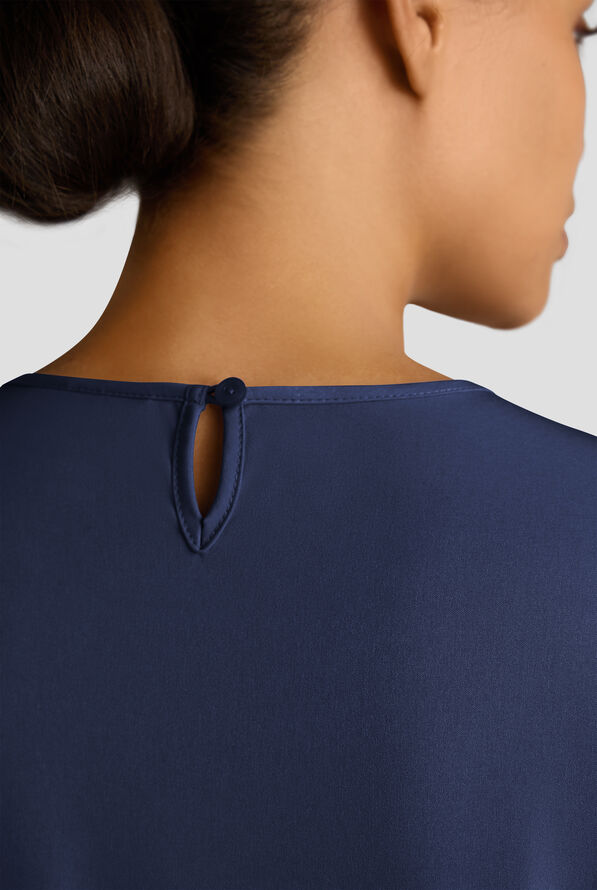 Blusa médica WhisperLite con mangas 3/4 para mujer - Navy - 6