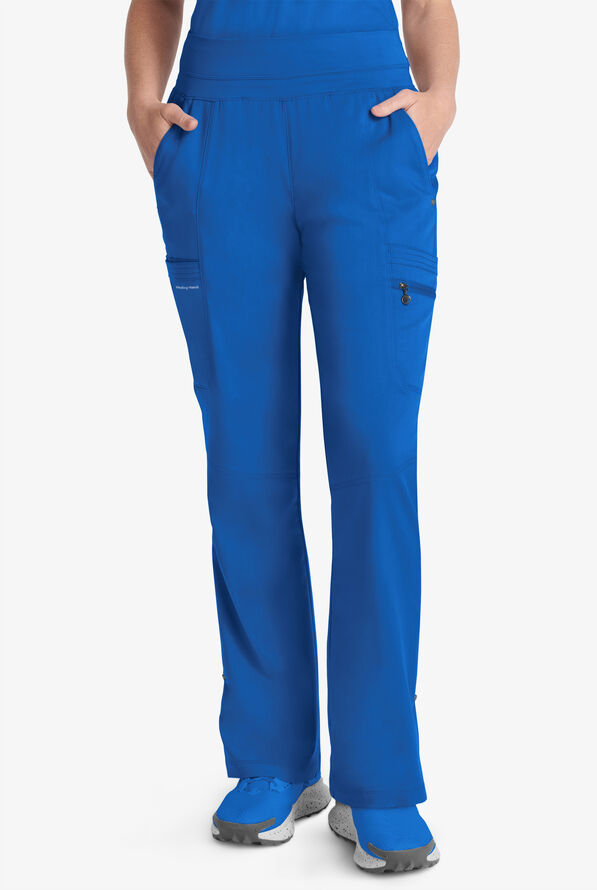 Healing Hands Purple Label Tina Women's 8-Pocket STRETCH Yoga Scrub Pants - Royal - 1