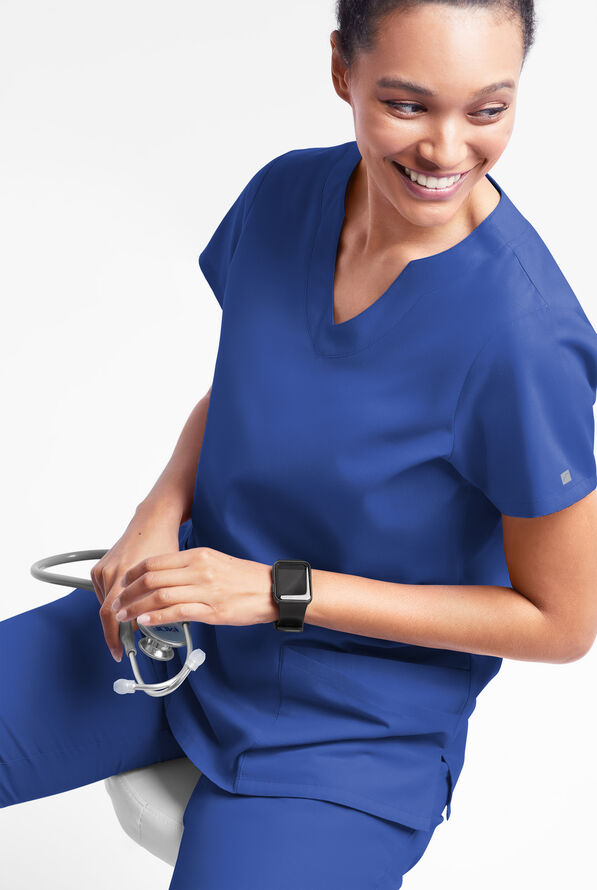 Butter-Soft Originals Women's 6-Pocket Scallop Neck Scrub Top - Galaxy - 4