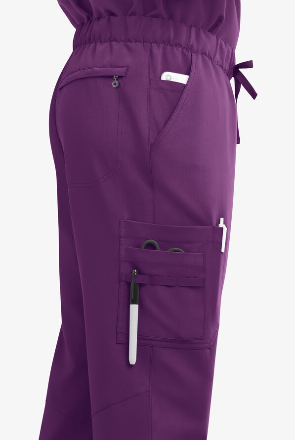 Pantal&oacute;n m&eacute;dico MOVEMENT by Butter-Soft STRETCH Hadar estilo cargo con 9 bolsillos para hombre - Eggplant - 6