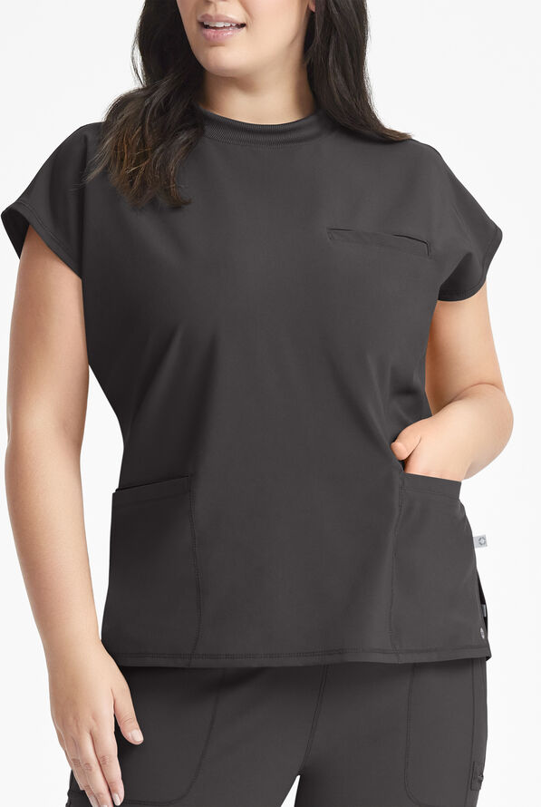 Blusa médica Cherokee Infinity STRETCH con mangas dolmán y 4 bolsillos para mujer - Pewter - 2