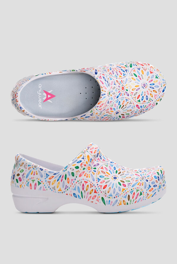 Anywear Women's Slip Resistant SR Angel Kaleidoscope Clogs - null - 1