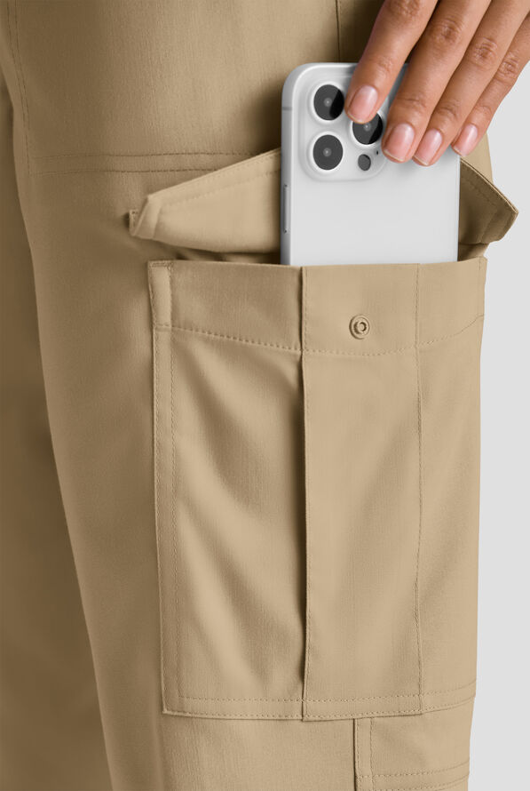 Butter-Soft STRETCH FLXTEK+ Women's 8-Pocket Cargo Jogger Scrub Pant - Golden Sand - 3