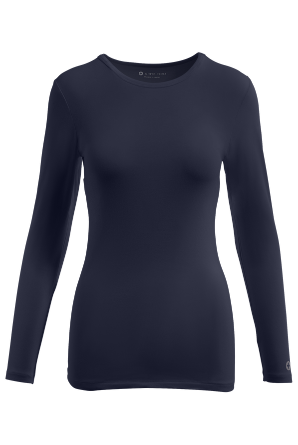 Camiseta médica White Cross STRETCH de algodón con mangas largas para mujer - Navy - 1