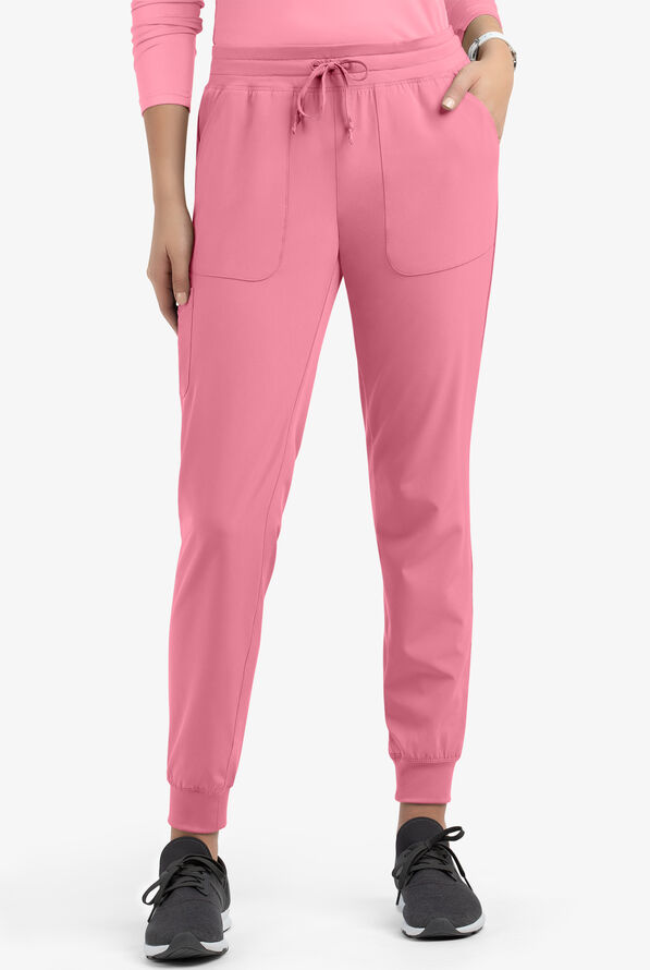 Maevn Matrix UA Exclusive Women's 5-Pocket STRETCH Jogger Scrub Pants - Petite - Wild Rose - 1