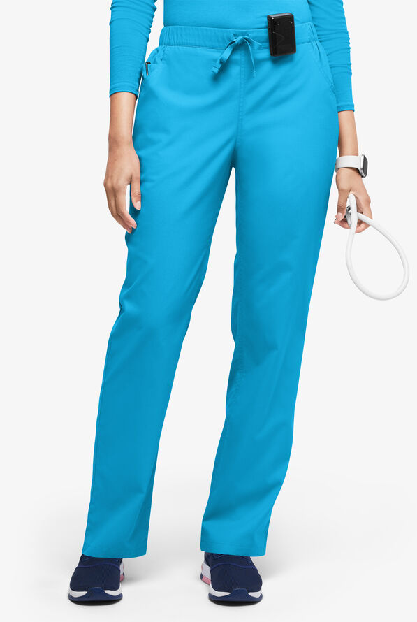 Butter-Soft Originals Women's 5-Pocket Jeans-Style Straight-Leg Scrub Pants - Turquoise - 1