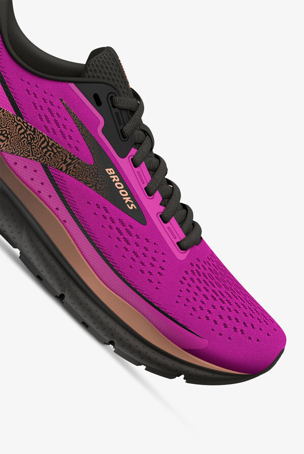 Zapatillas deportivas de enfermería Brooks Trace 3 Pink Glo/Black/Orange con cordones para mujer - null - 3