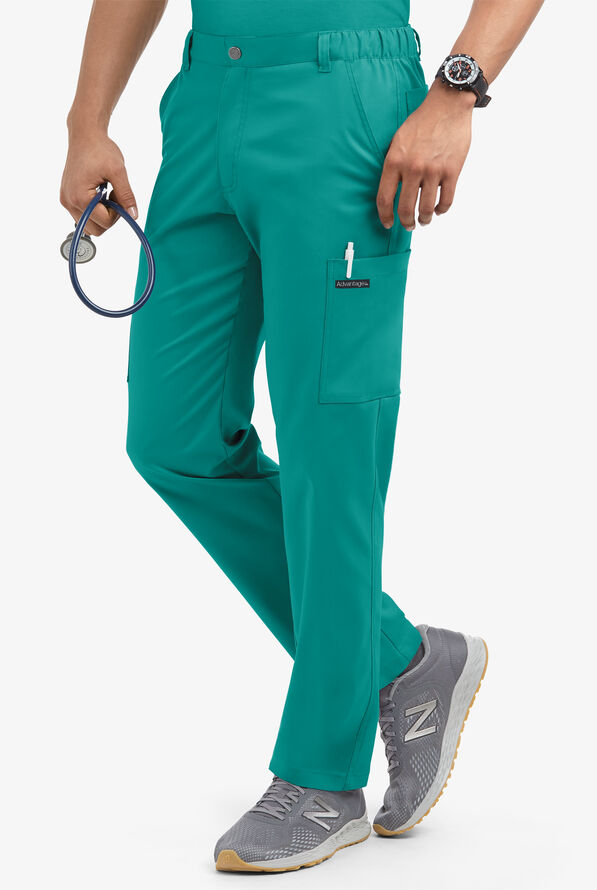 Advantage STRETCH Men's 8-Pocket Cargo Scrub Pants - Teal - 1