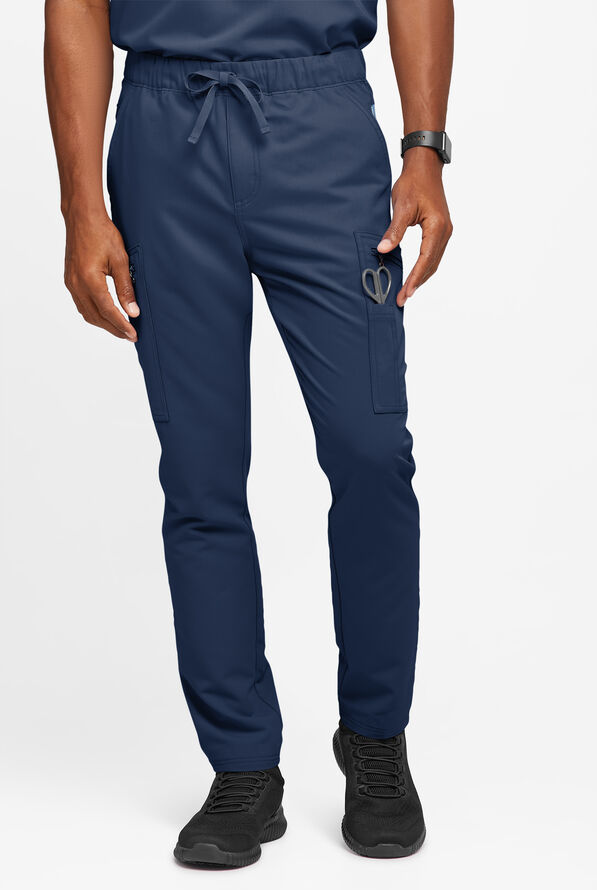 Movement by Butter-Soft Epsilon Men’s Slim 8-Pocket Stretch Cargo Scrub Pants - Navy - 1