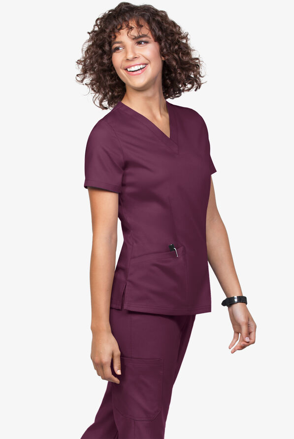 Tafford Active STRETCH Women's 5-Pocket Jogger Scrub Set - Dark Mulberry - 3