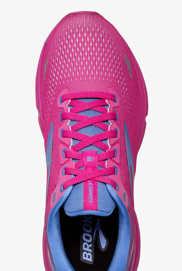 Brooks Women's Ghost 15 Pink Glo/Blue/Fuchsia Athletic Lace Up Nursing Shoes - null - 2