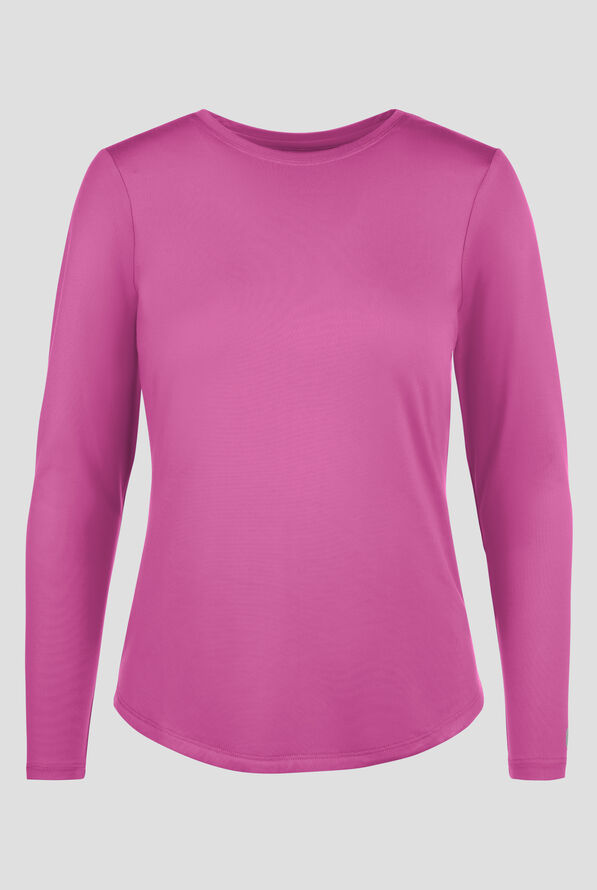 Zavate Ava Therese Tiffany Women's Knit STRETCH Long Sleeve Underscrub - Bubblegum - 1
