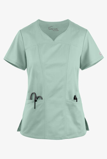 Blusa m&eacute;dica UA Butter-Soft STRETCH con escote coraz&oacute;n y 4 bolsillos para mujer