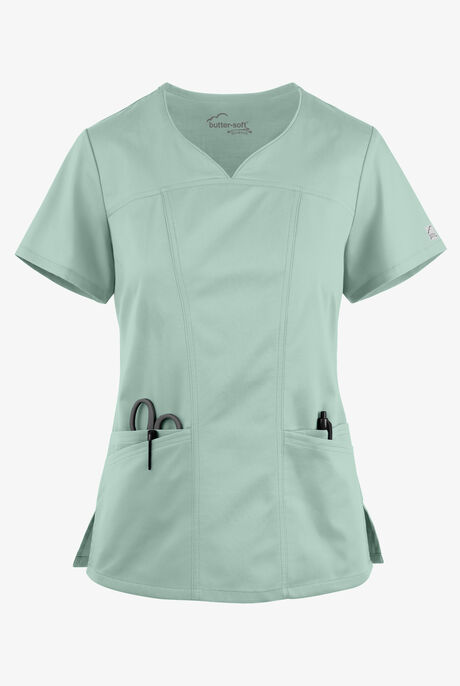 Butter-Soft STRETCH Women's 4-Pocket Sweetheart Neck Scrub Top