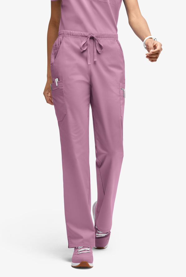 Butter-Soft STRETCH Women’s 10-Pocket Mid Rise Straight Leg Scrub Pant - Smokey Mauve - 1