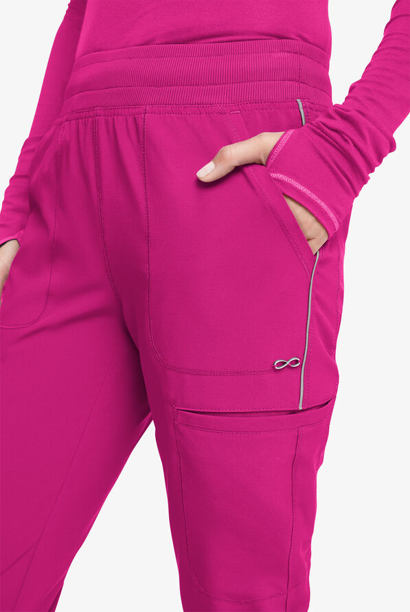 Infinity Women's 6-Pocket STRETCH Cargo Jogger Scrub Pants - Future Fuchsia - 2