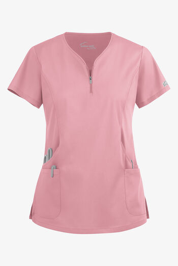 Blusa m&eacute;dica UA Butter-Soft STRETCH con cremallera en el cuello curvo y 4 bolsillos para mujer