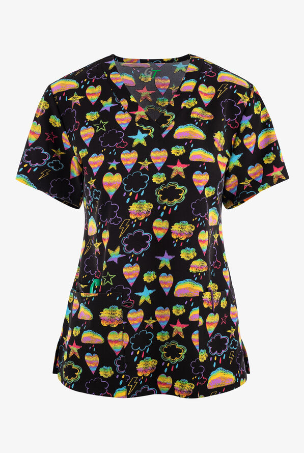 Australian Made Scrub Set- Rainbow Hearts